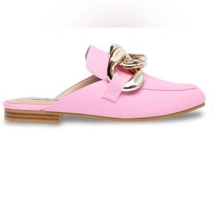 Steve Madden Pink Mules with Gold Chain (New with a few blemishes/Box not inc)